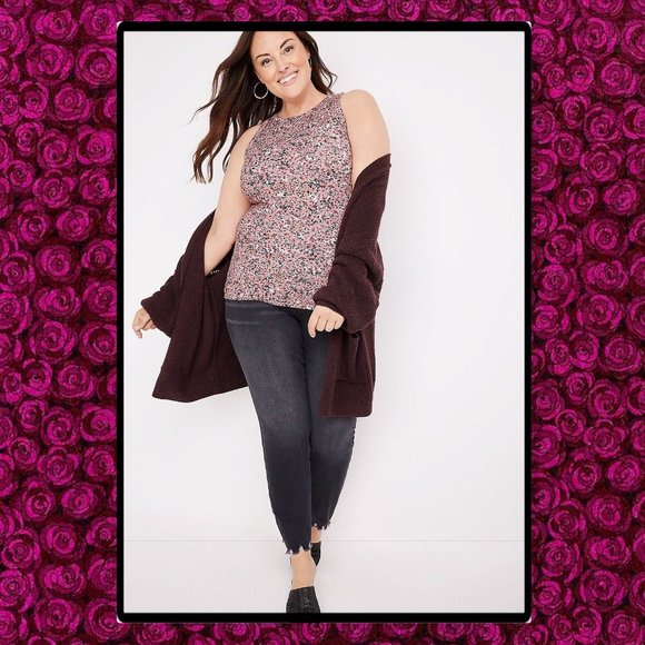Maurices Plus Size Highline Floral Tank Top 3X - Picture 4 of 9
